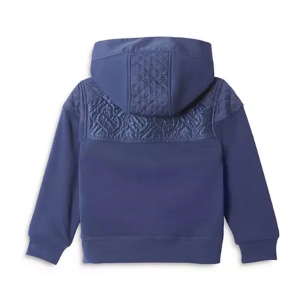 BURBERRY Nova Check Boys' Monogram Quilted Panel Cotton Hooded Jacket